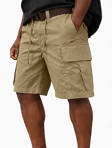  Herren Cargohose Cargohosen Cargo-Shorts Shorts Freizeitshorts Tasche Elastischer Bund Einfach Komfort Knielang Lässig Outdoor Streetwear Mode Streetwear Schwarz Hellgrün Unelastisch