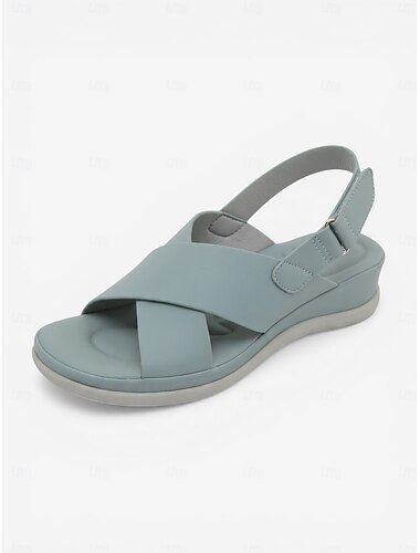 Sandales minimalistes bleues pour femmes, confortables et offrant un bon soutien de la voûte plantaire – sandales légères à semelle souple et bride arrière croisée, idéales pour la marche en été et en