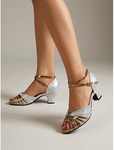  נעלי ריקוד וינטג' לנשים בסגנון גטסבי הגדול משנות ה-20 - עקבים אמצעיים עם רצועות מתכתיות ורצועת קרסול למסיבות פלאפר וריקודי אולם נשפים &ערבי עידן הג'אז