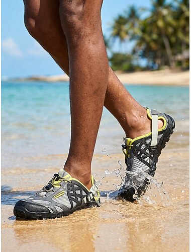  Herren Sportzubehör Sportlich Lässig Wasseraktivitäten PU Leder Netz Bequem Rutschfest Schwarz / Rot Beige Grau Sommer Frühling