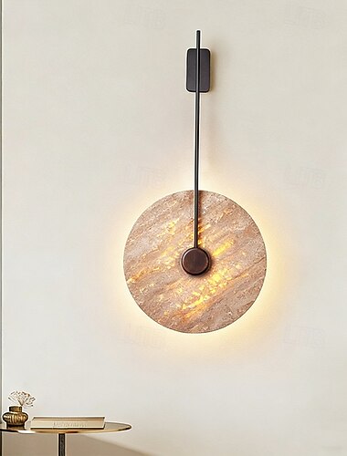  Applique da parete per camera da letto, lampada da comodino con paralume in pietra, stile industriale, con cablaggio fisso, per camera da letto, soggiorno e hotel, 110-240 V