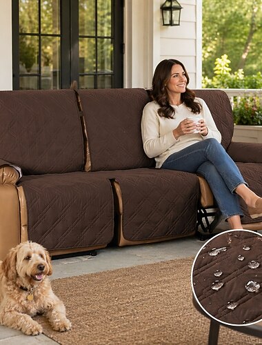  3-zits antislip verstelbare bankhoezen passen op leren fauteuilsbank waterafstotende anti-kras bankhoes voor dubbele fauteuil gedeelde bankhoes voor elke stoel meubelbeschermer met elastische banden