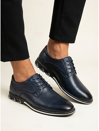  Scarpe stringate Oxford da uomo in similpelle, classiche scarpe eleganti formali per lo sposo e il corteo nuziale.