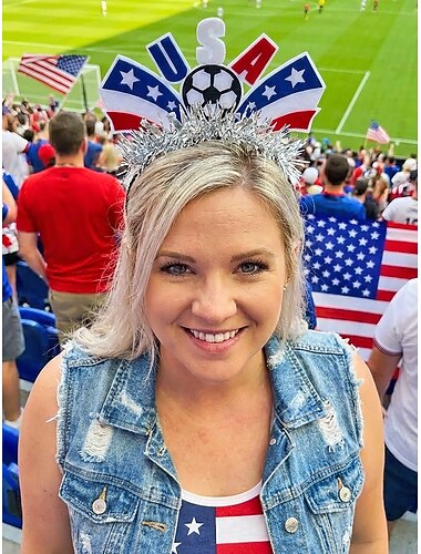  女性用ポリエステル製特大ヘッドバンド、目を引くデザイン、複数の国旗、サッカーの応援、ファンサポート、普段のカジュアルなスポーツウェアに最適