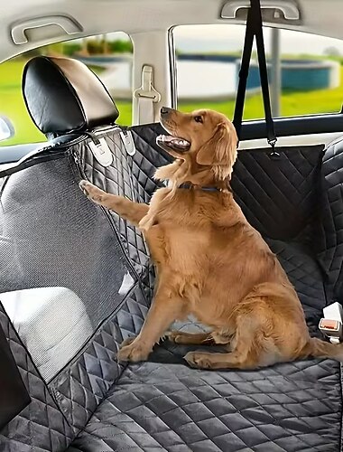  Coprisedili per auto per cani, protezioni per sedili per animali domestici con finestre in rete, amache per cani antigraffio e antiscivolo, adatte per auto, camion, SUV e veicoli standard