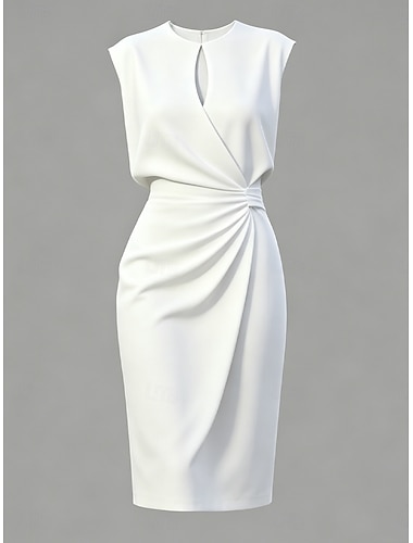  Dame Mini kjole Tubekjole Moderne utendørs Ut på byen Helg Normal عادي Ermeløs Crew-hals Svart Hvit Rød Grønn Sommer