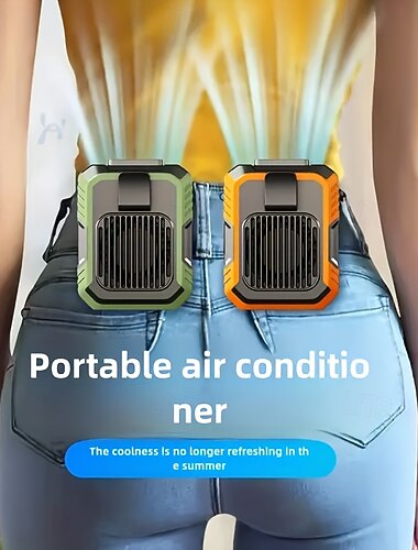  kannettava vyötärötuuletin, vyölle kiinnitettävä tuuletin miehille ja naisille, henkilökohtainen puettava paitatuuletin, ladattava USB-handsfree-minituuletin ulkotöihin, rakentamiseen, retkeilyyn,