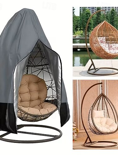  Päivitetyt terassimunakivien suojukset vetoketjulla, rottingista valmistetut munamaiset keinutuolin suojukset, vedenpitävät ja säänkestävät ulkotuolin suojukset, tuulenpitävät riipputuolin suojukset,