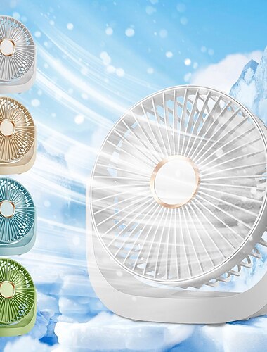  bærbar liten vifte med avtakbart deksel, ultra stille bordvifte, luftsirkulator, 5-trinns &360° roterende, oppladbar USB-vifte med varmt nattlys for innendørs bruk, soverom, kontor, nattbord, camping