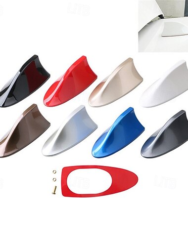  Conjunto de 4 antenas tipo barbatana de tubarão para substituição em carros, antena universal de teto para sinal FM/AM com adesivo autocolante, design aerodinâmico e à prova d'água para a maioria dos