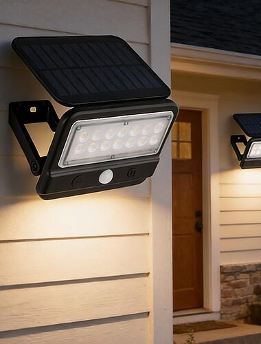  Applique da esterno a LED solare, impermeabile IP65, con sensore di movimento, super luminosa, ideale per giardino, patio, cortile, recinzione, veranda, terrazza e vialetto, con 3 modalità di