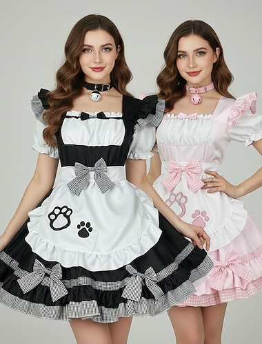  קוספליי חליפות חדרניות אנימה שמלות תחפושות קוספליי תלבושות חליפות קוספליי שמלות קרנבל חג האהבה נשף מסכות לבוש צוואר תחפושות עבור בגדי ריקוד נשים בנות מתבגר מבוגרים