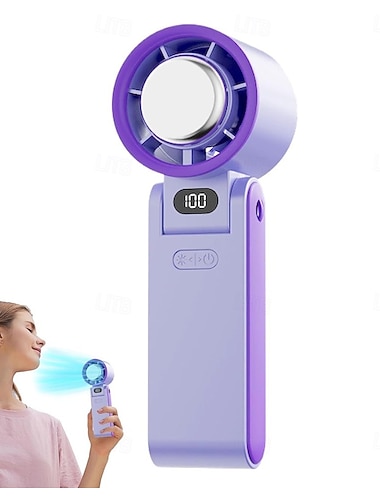  Přenosný ruční turbo ventilátor s ledovým chladičem, osobní ventilátor, dobíjecí kapacita 3600 mAh, doba chlazení 20 hodin, výkonný tichý motor 20 000 ot./min, nezbytný pro letní cestování/venkovní