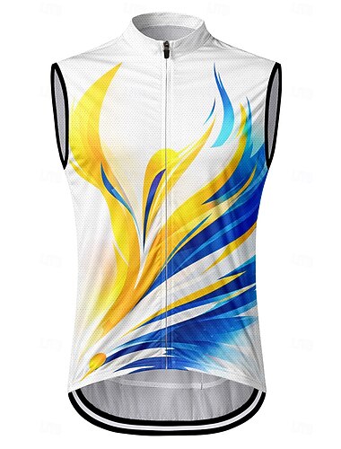  Herren Fahrradweste Radtrikot Abstrakt Ärmellos Fahhrad Weste / Gilet Trikot Weste mit 3 Gesäßtaschen Schnelltrocknend Rückentasche Feuchtigkeitsableitend Atmungsaktiv Sport Blau Bekleidung