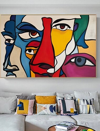  ręcznie malowany obraz na płótnie w stylu pop-art, kubizm Picassa, dekoracja ścienna, obraz Picassa, bardzo duży obraz, obraz do salonu, obraz do sypialni, prezent artystyczny Picassa