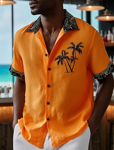  Homme Cocotier Palmier Plantes Tropicales Chemise Chemise hawaïenne Chemises tropicales Manche Courte Hawaïen Resort Occasionnel Fête Tenue de plage Été Printemps Col Rabattu Impression 3D Chemises