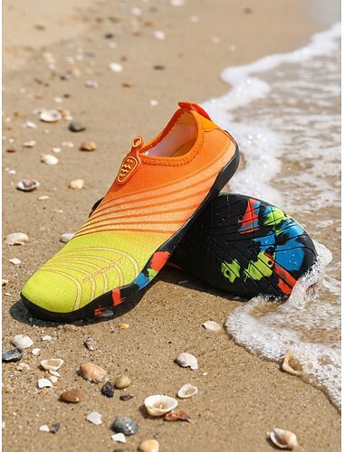  Zapatillas acuáticas de secado rápido de color naranja para mujer: calcetines acuáticos ligeros, transpirables y antideslizantes para la playa, la natación, el surf, la piscina, el yoga y los deportes
