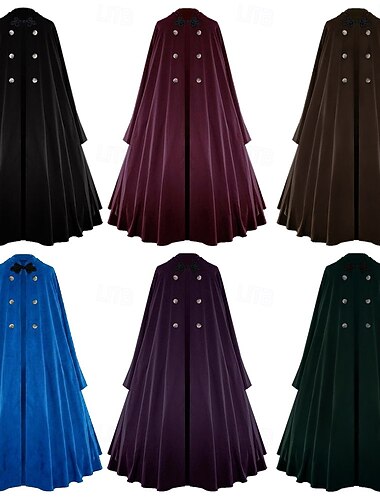  Retro vintage Middeleeuws 17e eeuw Mantel Pest dokter Kostuum Dames Halloween Maskerade Prestatie Feest Volwassenen Mantel
