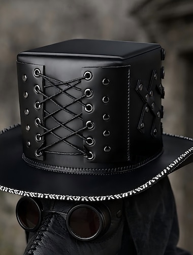  Punk & Gothique Médiéval Steampunk Haut-de-forme Médecin de la peste Déguisement Unisexe Fantaisie Halloween Carnaval Performance LARP Foire de la Renaissance Adulte Chapeau