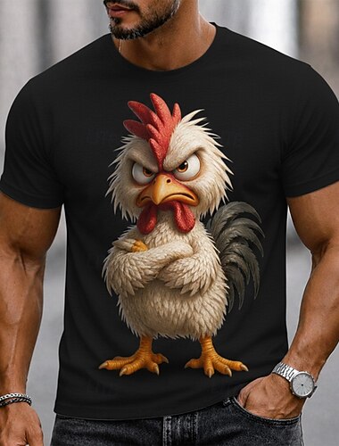  Pánské Zvíře Legrační Tričko Krátký rukáv tričko 3D tisk Tričkový Košile Přehnaný Designové Párty Dovolená Vodní modrá Černá Bílá Léto Jaro Oblečení S M L XL XXL XXXL