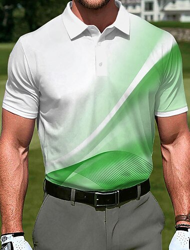  Ανδρικά Γεωμτερικό Γκολφ Αθλητικά μπλουζάκια πόλο Κοντομάνικο Μπλουζάκια πόλο Πουκάμισα με γιακά Καθημερινό Ένδυση γυμναστικής και άθλησης Αργίες Καθημερινά Ρούχα 3D
