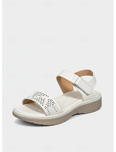  Sandalias perforadas para mujer: diseño de punta abierta cómodo y elegante, perfecto para paseos informales y días de verano.