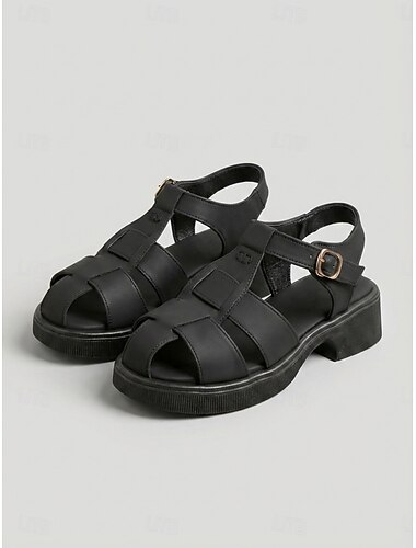  Dámské béžové gladiátorské sandály – nízký podpatek, uzavřená špička, nastavitelný pásek, ležérní letní boty na cesty &každodenní nošení