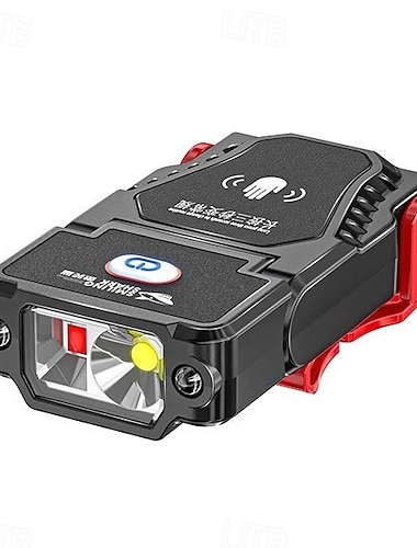  Wiederaufladbare LED-Hutclip-Lampe, wasserdichte Outdoor-Stirnlampe zum Angeln und Campen, Bewegungssensor, multifunktionale tragbare Lampe für Arbeit und Alltag