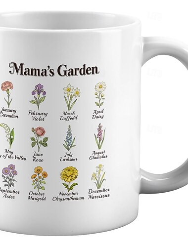  Regali per la festa della mamma da figlio e figlia - tazze da caffè grandi, tazze da tè in ceramica da 350 ml, regali per neomamme, il giardino della mamma, regali per la mamma migliore di sempre per