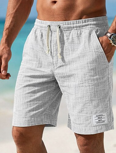  Per uomo Shorts Pantaloncini Estivi Shorts da Spiaggia Pantaloncini casual Coulisse Elastico in vita Puro Tinta unica Tinta unita Comodità Traspirante Corto Quotidiano All'aperto Abbigliamento casual