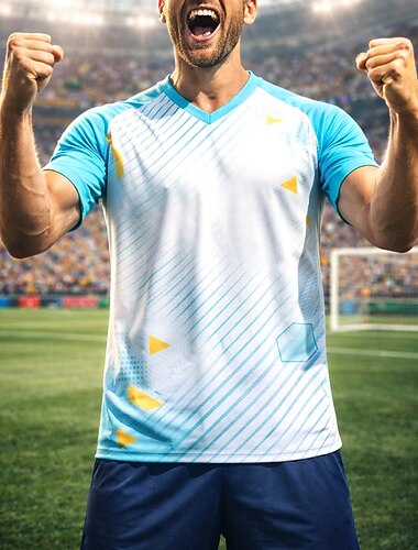  Unisex Argentina Calcio estivo Partita globale Maglioni Maglia da corsa Estate Blocco di colore Manica Corta UPF 50 Asciugatura Rapida Traspirante Casuale Corsa Jogging Fitness Blu abbigliamento