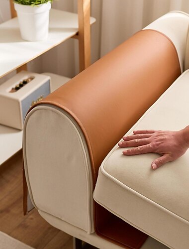  wasserdichter Sofa-Armlehnenbezug mit Aufbewahrungstaschen, rutschfester Couchschutz fürs Wohnzimmer, moderner Armlehnenbezug mit Seitenschutz, haustierfreundlich, leicht zu reinigen