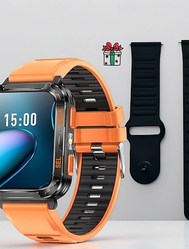  Odolné chytré hodinky pro muže s baterkou, outdoorové vojenské chytré hodinky s bluetooth voláním, 2 řemínky, monitor spánku, více než 100 sportovních režimů, vodotěsné fitness hodinky s certifikací