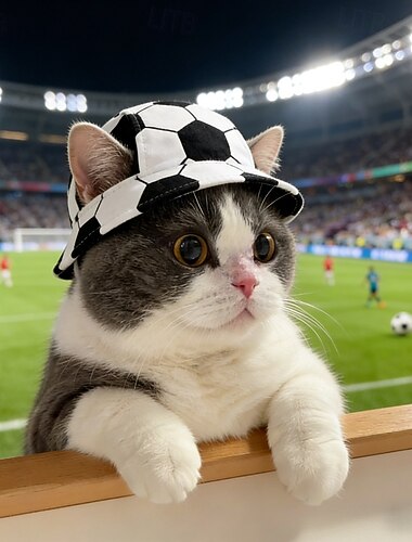  gorro para mascotas con estampado de fútbol