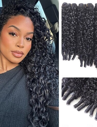  3 bundels Haar weeft Braziliaans haar Gekruld Body Golf Golvend Extensies van menselijk haar Echt haar Menselijk haar weeft 8-28 inch(es) Zwart Naturel uitbreiding Beste kwaliteit nieuwe collectie