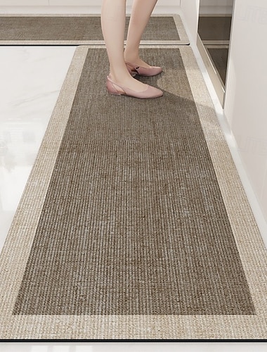  Tapis de cuisine minimaliste en terre de diatomées, résistant aux taches, facile à nettoyer, antidérapant, absorbant et résistant à l'huile, pour une utilisation domestique.