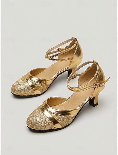  1920年代風のヴィンテージパープルメタリックパンプス（女性用） - フラッパーパーティーや華やかな20年代のイベントにぴったりの、エレガントなギャツビー風ブロックヒール &華やかなレトロウェディング