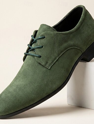  Suède veterschoenen voor heren, lichtgewicht derby's met lage hak, smart casual, vintage stijl, comfortabele schoenen voor mannen, geschikt voor kantoor, zakelijke gelegenheden, feesten en bruiloften.