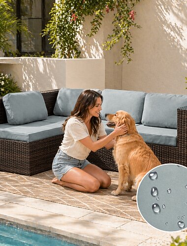  4 kpl joustavia terassityynynpäällisiä, ulkosohvanpäällisten vaihto, ulkosohva &sohvanpäälliset, terassikalusteiden tyynynpäälliset, pestävä uudelleenkäytettävä huonekalusuojus