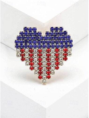  Broșă pentru femei cu strasuri din aliaj cu steagul american, broșă de rever patriotică în mai multe stiluri pentru aniversarea a 250 de ani de SUA, Ziua Independenței, banchete, petreceri de seară și