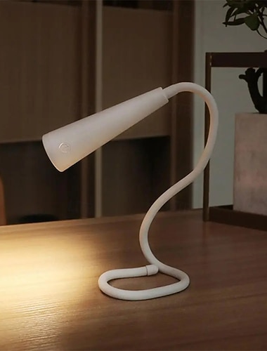  Kleine Schreibtischlampe mit verstellbarem Schwanenhals, 3 Farbmodi, dimmbar, USB-aufladbar, Augenschutz für Büro, Studentenwohnheim, Schlafzimmer