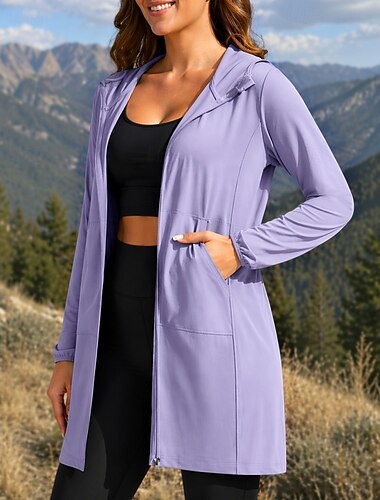 Damen Windjacke Softshelljacke Wanderjacke Außen Sonnenschutz Schnelltrocknend Leicht Atmungsaktiv Wanderoutfits Wanderbekleidung Sommer Frühling Jacke Klettern Camping / Wandern / Höhlenforschung