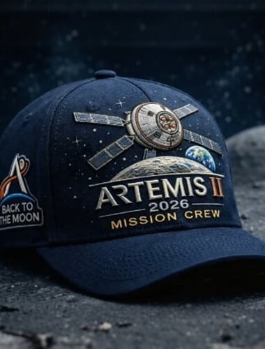  Minnecaps for måneferden Artemis II, brodert baseballcaps for romutforskning, justerbar suvenirhatt for månelanding som astronaut for menn og kvinner, romfans