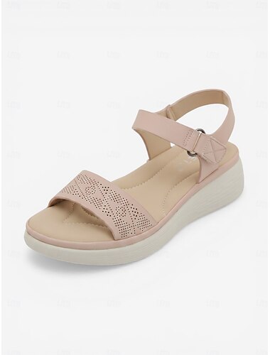  صنادل نسائية زرقاء داعمة لقوس القدم - أحذية ناعمة مبطنة ومثقبة مع حزام قابل للتعديل، صنادل مريحة وخفيفة الوزن للاستخدام اليومي والعطلات &ملابس يومية