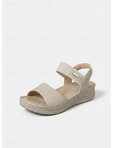  Sandalias casuales para mujer con tiras elásticas: cómodas sandalias de punta abierta para caminar, para viajar y para uso diario