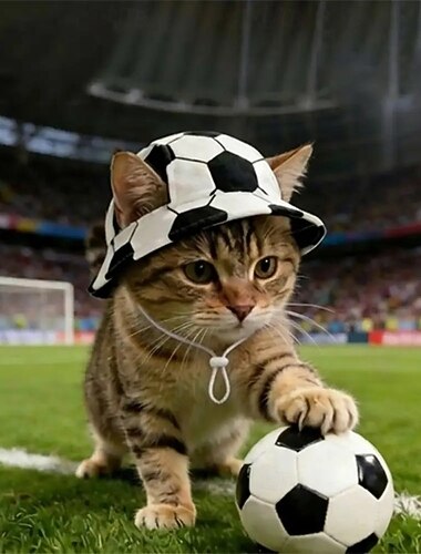  Chapeau pour animaux de compagnie à motif football