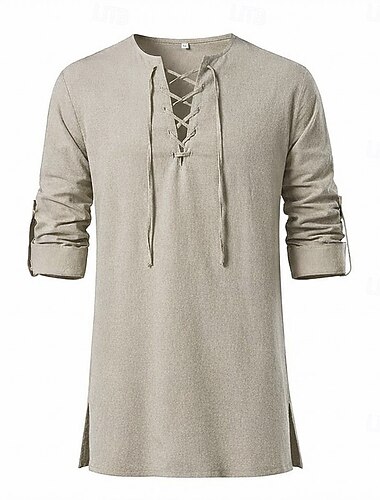  Középkori Reneszánsz Ing Tunika Hosszú ujjak Kalóz Viking Jelmez Férfi Viking Kalóz Mindszentek napja Farsang Teljesítmény LARP Ren Faire Felnőttek Ing