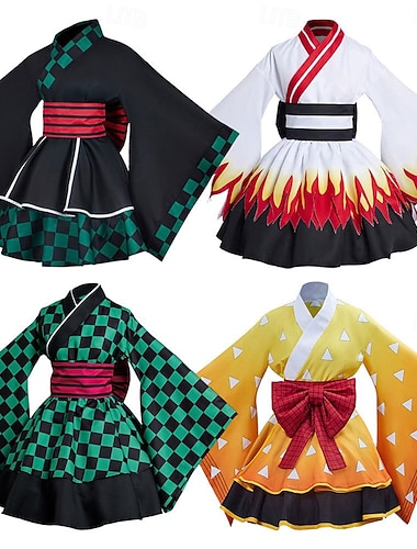  Kamado Tanjirou Rengoku Shinjurou Anime Outfits Gemaskerd Bal Cosplay pakken Kostuum Voor Dames Volwassenen