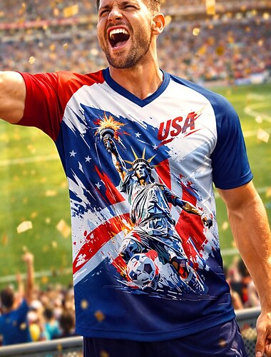  Unisex Geometrico Sfumatura Lettere & Numeri Calcio estivo Partita globale Top da corsa Maglia da corsa Estate Manica Corta UPF 50 Asciugatura Rapida Traspirante Palestra Corsa Track Fitness Rosso