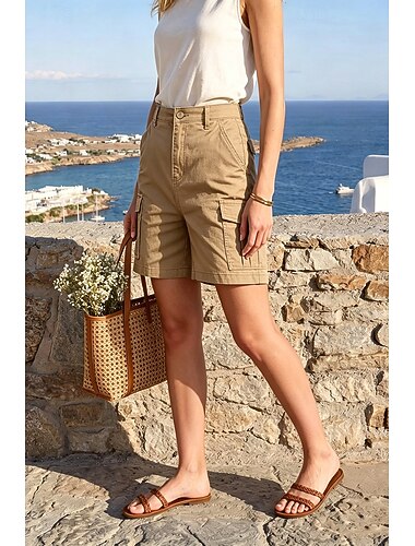  Naisten Bermudan shortsit Röyhkeä Lasten shortsit Shortsit Loma Perus Vapaa-aika Polven pituus Keskikorkea vyötärö Tavallinen Tasku Elastinen vyötärönauha Mukava Mukavuus Joustamaton Päivittäin ulko